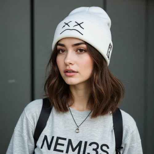 Fashion Beanie for Men Beanies Women,Warm Winter Hats for Men Embroidery Unisex Knit Hat Skull Cap