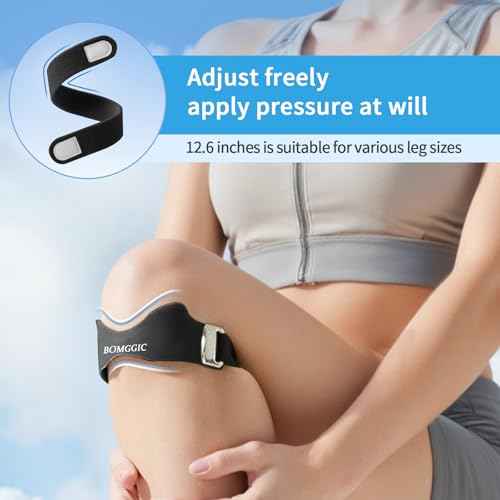 Patellar Tendon Support Strap for Men & Women, Adjustable Knee Brace with Targeted Pressure Pad & Non-Slip Silicone for Patella Tendonitis - Flex Wrap Knee Band for Running, Fitness, Hiking, Volleyball (Black)