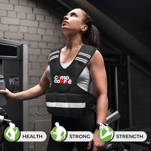 Adjustable Weighted Vest for Men Women Black 4-10 lb Fitness Training