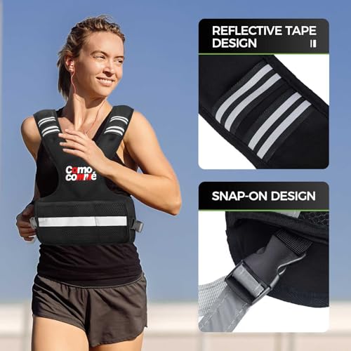 Adjustable Weighted Vest for Men Women Black 4-10 lb Fitness Training