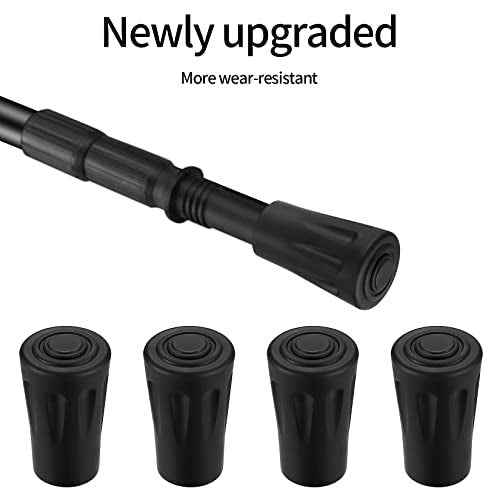 16 Pcs Walking Stick Tips, Black Trekking Pole Tips Replacement Protectors, Walking Cane Tips Replacement Rubber Tips for Walking Sticks Hiking Poles Walking Poles Cane Tips, 11mm/0.43" Diameter