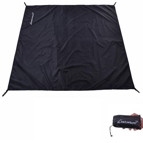 Heavy Duty Tent Footprint Floor Saver - 180 x 144 Inches Camping Tarp, Black