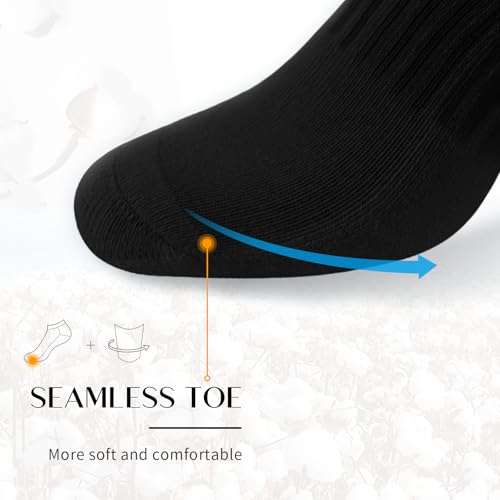 Men's Ankle Socks Pack 8/6 Pairs Low Cut Casual Socks Size 10-13 & 13-15 - Black Cushioned Variation 6