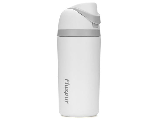 Fluxpur Insulated Water Bottle Sports Stainless Steel Water Bottle with Straw Travel Leakproof,16 Oz,White 10