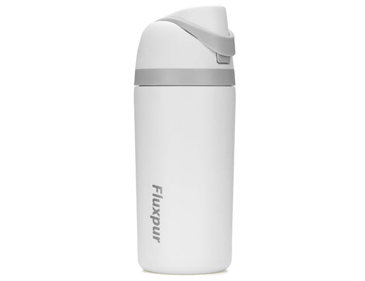 Fluxpur Insulated Water Bottle Sports Stainless Steel Water Bottle with Straw Travel Leakproof,19 Oz,White 10