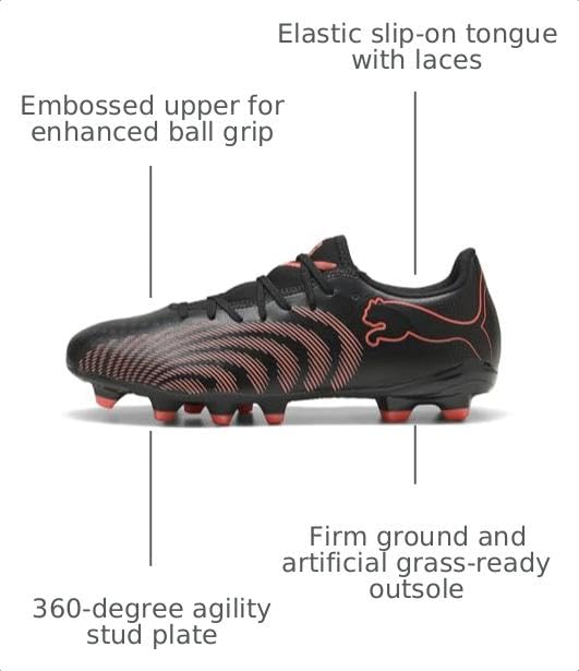 Soccer Cleats Men’s Future 9 Match Firm Ground Shoes - Red & Black 8.5