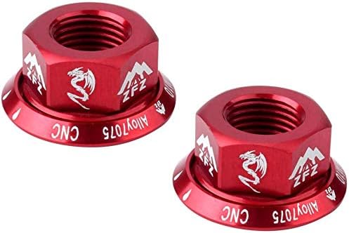 2 Pieces Bike Nuts Rear Hub Axle Stainless Steel Nuts Flange Mountain fit for BMX Fixie M10 Axle Screw
