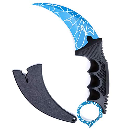 Dispatch Karambit Knife Fixed Blade Tactical Camping Tool Blue Pattern