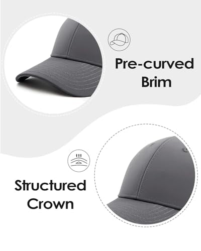 XXL Snapback Trucker Hat for Big Heads - Gray, Laser Cut Mesh Cap