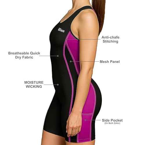 Wixen Women¡¯s Triathlon Suit ? Padded One-Piece Sleeveless Trisuit with Rear Zipper for Running, Swimming, Cycling