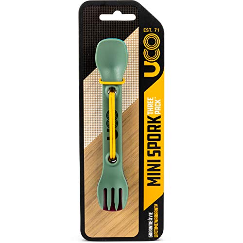 UCO Mini Spork Camping Utensil Set - Terra 3 Pack for Kids & Backpacking