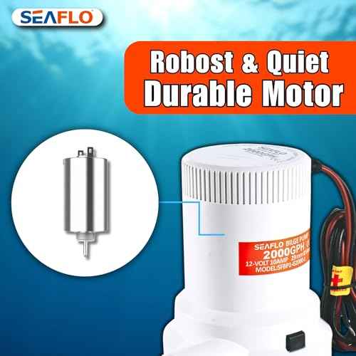 SEAFLO 01 Series 2000 GPH Bilge Pump ? 12V, 1-1/8" Outlet, Marine Submersible Pump with Anti-Airlock Protection, CE & Rohs Certified, 4-Year Warranty | Reliable for Boats and Marine Applications