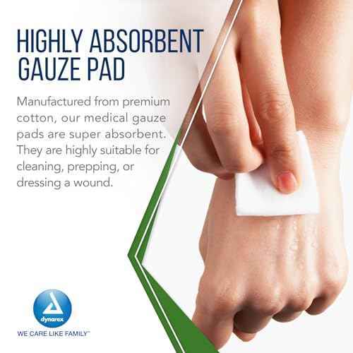Dynarex Advantage Woven Gauze Sponges 3" x 3" - Non-Sterile 12-Ply Absorbent Cotton Gauze Pads for Wound Dressing - 200-Count Box, 20 Boxes per Bulk Case