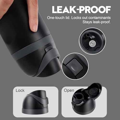 Replacement Lid for Owala Freesip, Compatible with Owala Cup 16oz 24oz 32oz 40oz, One Button Water Bottle Top Lid Replacement Accessory, Leakproof, BPA-Free (Black)