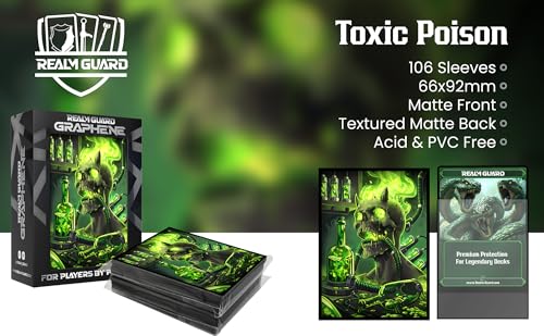 (Toxic Poison) 100% Hand-Drawn Graphene Textured Matte TCG/MTG Card Sleeves 100ct