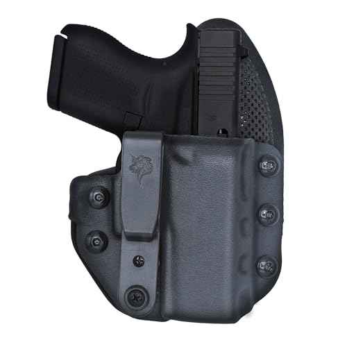DeSantis Uni-Tuk Gun Holster, Built-in Spur, Fits 43, 43X, 43X MOS with or Without RED DOT Sight, IWB Holster, Adjustable and Tuckable 360-C Clip, Right Fitment, Black