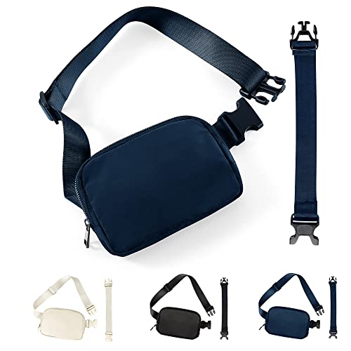 Waterproof Fanny Pack for Women Men - Mini Crossbody Belt Bag with Adjustable Strap Navy Blue