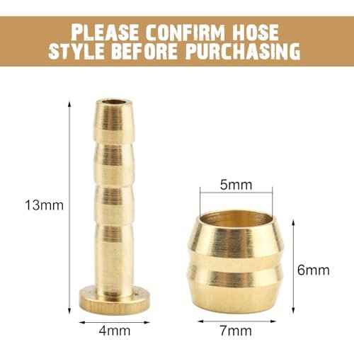 10 Set Bicycle Olives and Barbs Insert Brass Connecting Insert Hydraulic Disc Brake Hose Olive Connector Component Insert Replacement Compatible with Brake Hose (BH59)