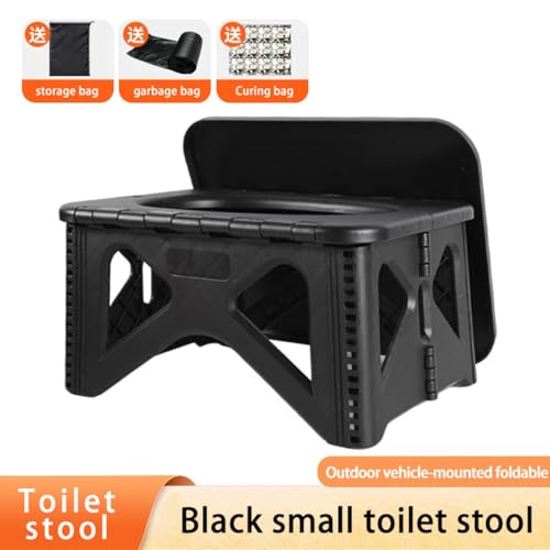 Adult Portable Camping Toilet with Cover - Foldable Travel Bedpan Square