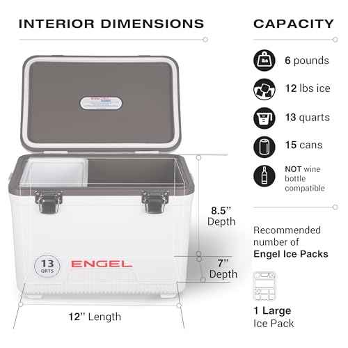 ENGEL 13qt Leak-Proof, Air Tight, Drybox Cooler and Small Hard Shell Lunchbox for Men and Women