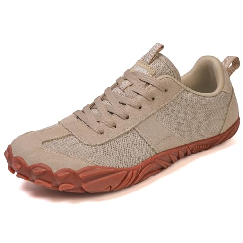 Women's Barefoot Wide Toe Box Hiking Sneakers - Light Brown 8.5/Women, 6.5/Men