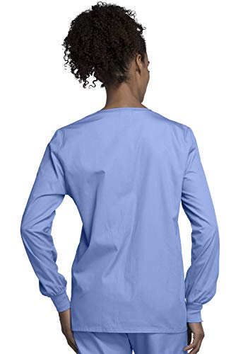 Women’s Scrub Jacket with Snap Front and 3 Pockets - Cherokee WW Originals XS Ciel