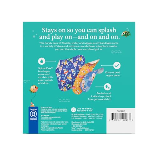 Waterproof Adhesive Bandages Pack for Minor Cuts - Assorted Sizes & Patterns