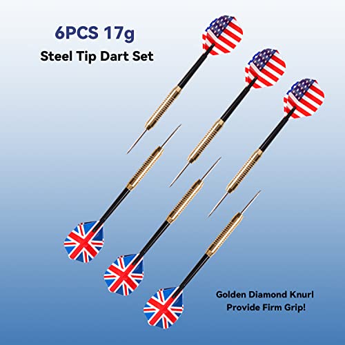 Pro Bristle Dartboard Set with 6 Steel Tip Darts - Official Size 18 Inch