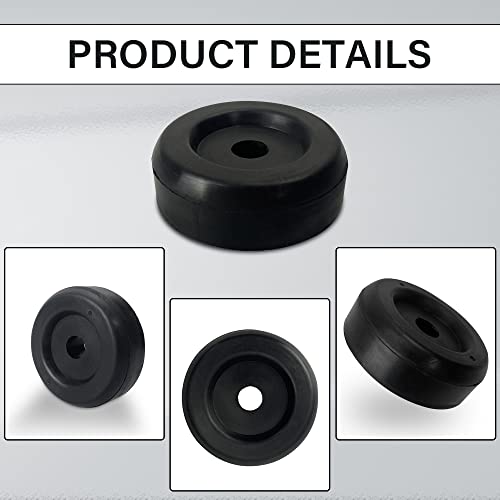 3.4-Inch Boat Trailer Rubber Keel Roller End Caps - Pack of 2, Black