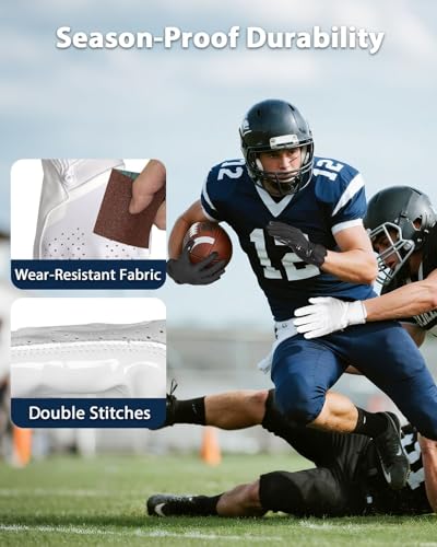 Adult White Black Flag Football Gloves XL Breathable Grip Sports Gear Variation 01