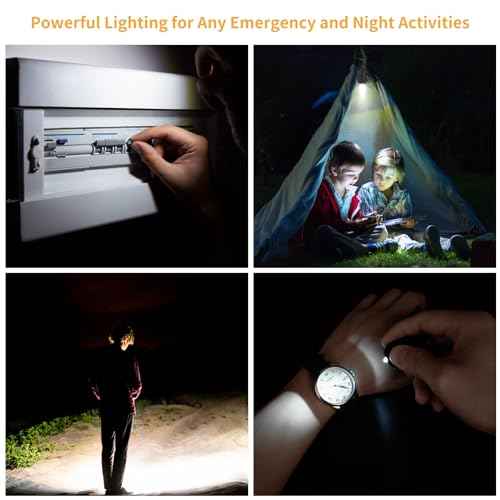 RISEMART Keychain Flashlight, Portable Mini Keychain Light Pack of 5, 14 Lumens Bright LED Key Ring light for Ourdoor Camping Emergency Hiking