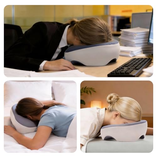 Face Down Pillow for Eye Surgery Recovery – Grey Bamboo Charcoal Memory Foam Prone Pillow with Adjustable Width & 3 Acoustic Airflow Vents