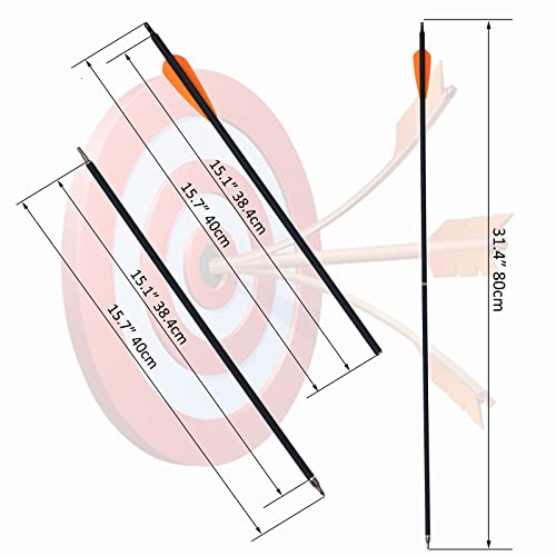 12 Pack Carbon Arrows for Takedown Longbow Recurve & Compound Bow 30 Inch Spine 500