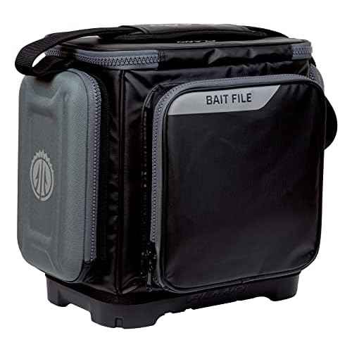 Plano KVD 3600 Signature Series Tackle Bag, Black with Red Stitching, Includes 3 Stowaway Utility Boxes, Customizable Fishing Storage, Water-Resistant TPE Coated Fabric