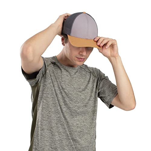Unisex Low-Profile Trucker Cap - Maroon Beige Maroon Variation