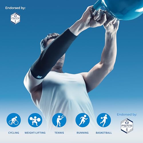 LP SUPPORT 668 Compression Arm Sleeve for Workouts, Sports & Weightlifting, Golf and Tennis Elbow Pain relief for Men & Women