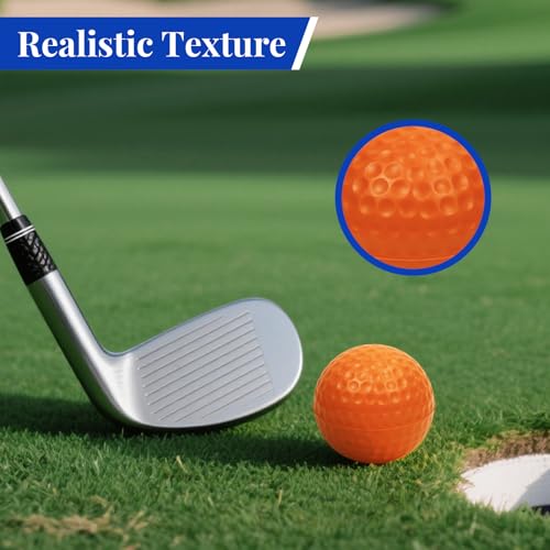Orange Foam Practice Golf Balls 20 Pack with Tees - Limited Flight Design