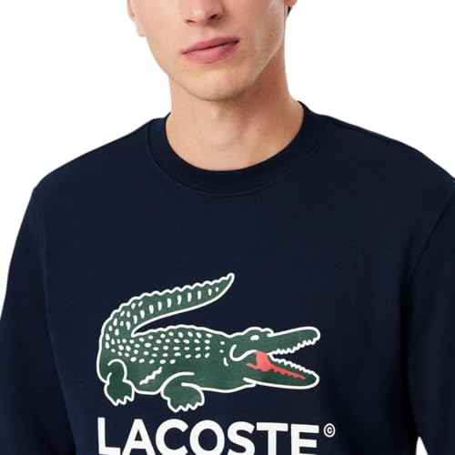 Lacoste mens Core Collection Classic Fit Branding Crew Neck Sweatshirt