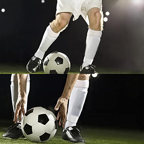 Men's Soccer Non-Slip Ball Socks with Shin Guard Straps - Black with Straps