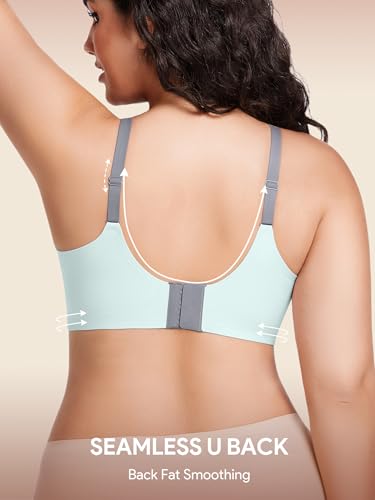 HBselect Jelly Bras for Women No Underwire Wireless Push Up Bra 3 Pack - Large / A