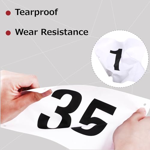 Running Bib Competitor Numbers Waterproof Tearproof 6x7.5 Inches with Safety Pins - Variation #02