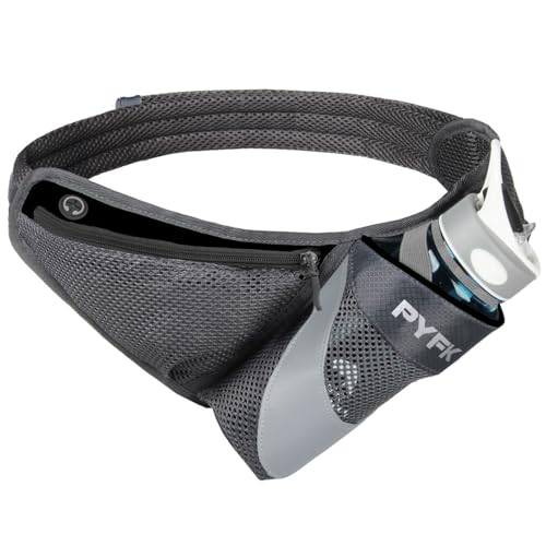 PYFK Running Belt Hydration Waist Pack with Water Bottle Holder - Black