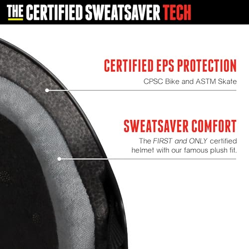 Triple Eight Certified Sweatsaver Helmet for Skateboarding, BMX, Roller Derby, Roller Skating, Inline Skating, Scooter and Bike