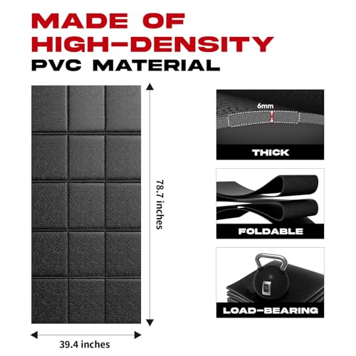 VTORY 79 x 39 Inch Non-Slip Treadmill Mat - Waterproof Shock Absorbing Floor Protector for Home Gym