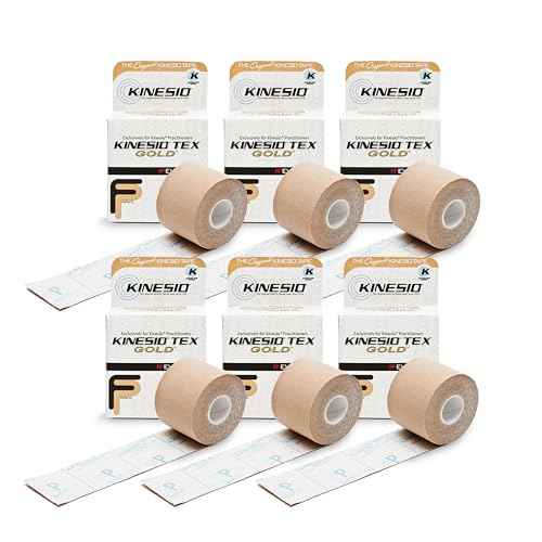 Kinesio Taping - Elastic Therapeutic Athletic Tape Tex Gold FP - Beige ? 2 in. x 16.4 ft - 6 Pack
