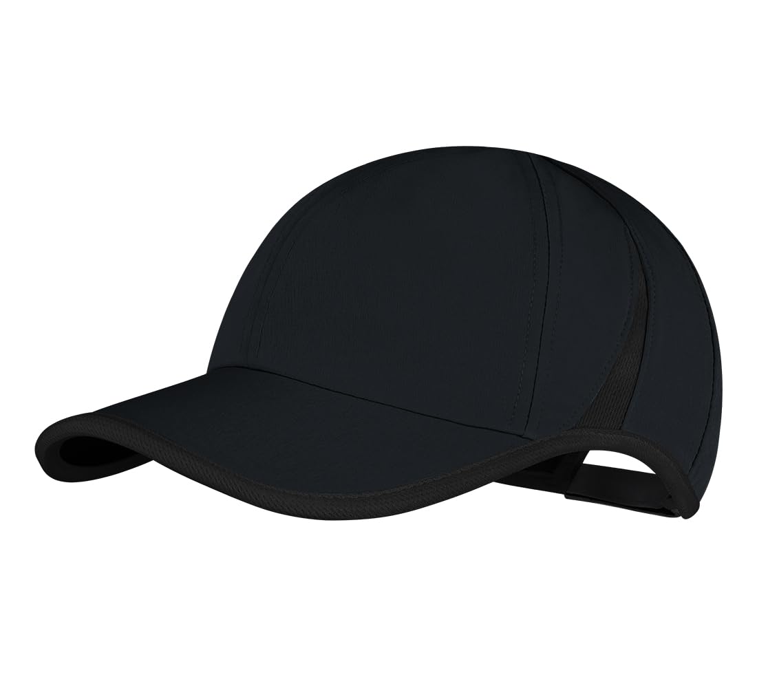 SEEK SURE Black Dry Fit Hat Men Women Low Porfile Fitted Ball Caps Lightweight Performance Running Hat