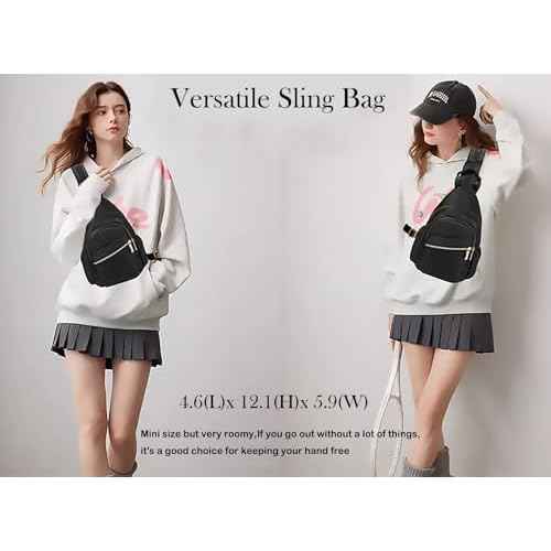 Small Crossbody Sling Bag for Women, Mini Backpack Sling Backpack Convertible, Chest Bag for Hiking Daypack