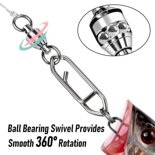 Fishing Speed Clips 30 Pack Ball Bearing Snap Swivels Saltwater Freshwater Tackle Size 0+S