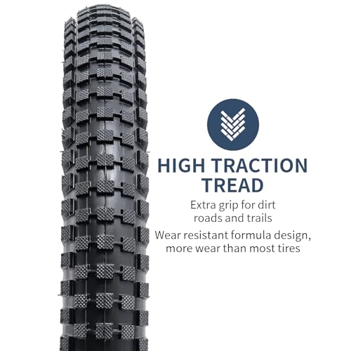 20 Inch Bicycle Tires 2-Pack 2.4 Width Folding Rubber Off-Road Bike Tires