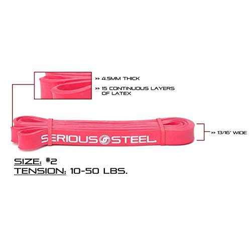 Serious Steel 41" Assisted Pull-up Band, Heavy Duty Resistance Band Sets, Stretching, Powerlifting, Resistance Training and Pull Up Assistance Bands
